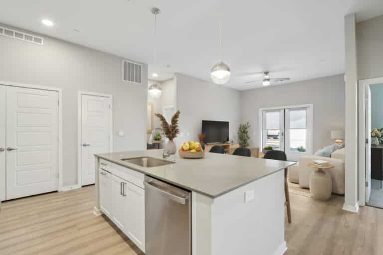The Aston North Scottsdale apartments kitchen island.