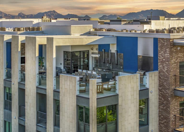 The Aston Scottsdale apartments rooftop views.